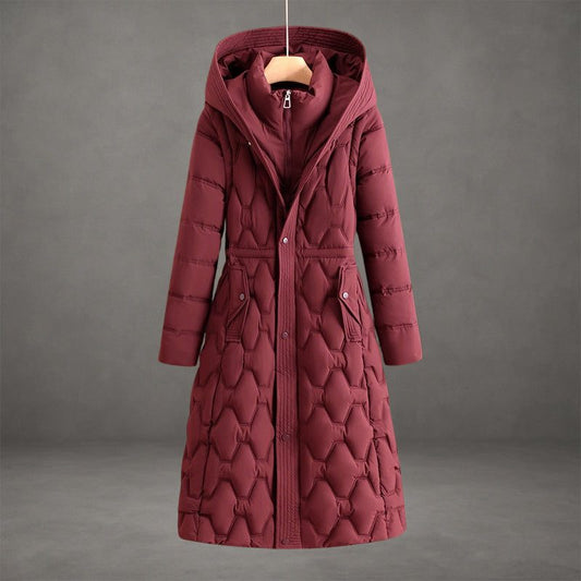 Maren | Hooded Longline Quilted Puffer Coat for Women