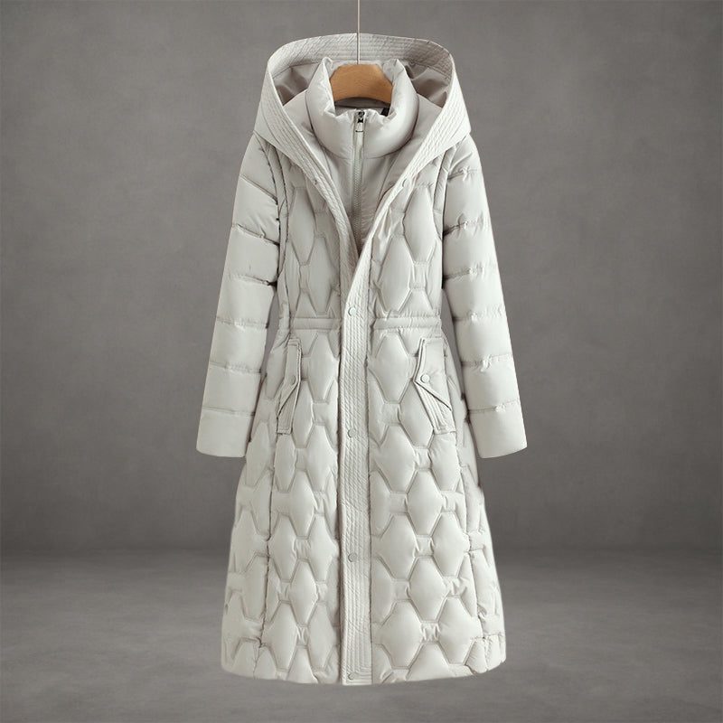 Maren | Hooded Longline Quilted Puffer Coat for Women
