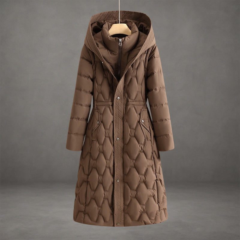 Maren | Hooded Longline Quilted Puffer Coat for Women