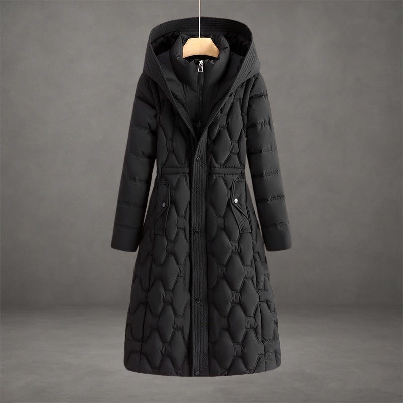 Maren | Hooded Longline Quilted Puffer Coat for Women