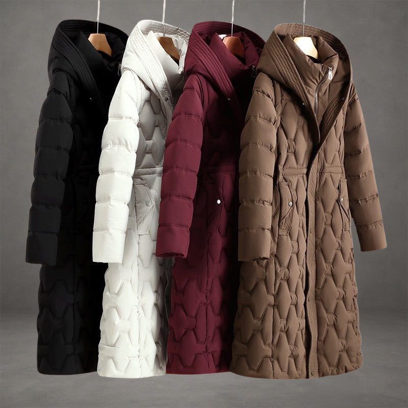 Maren | Hooded Longline Quilted Puffer Coat for Women