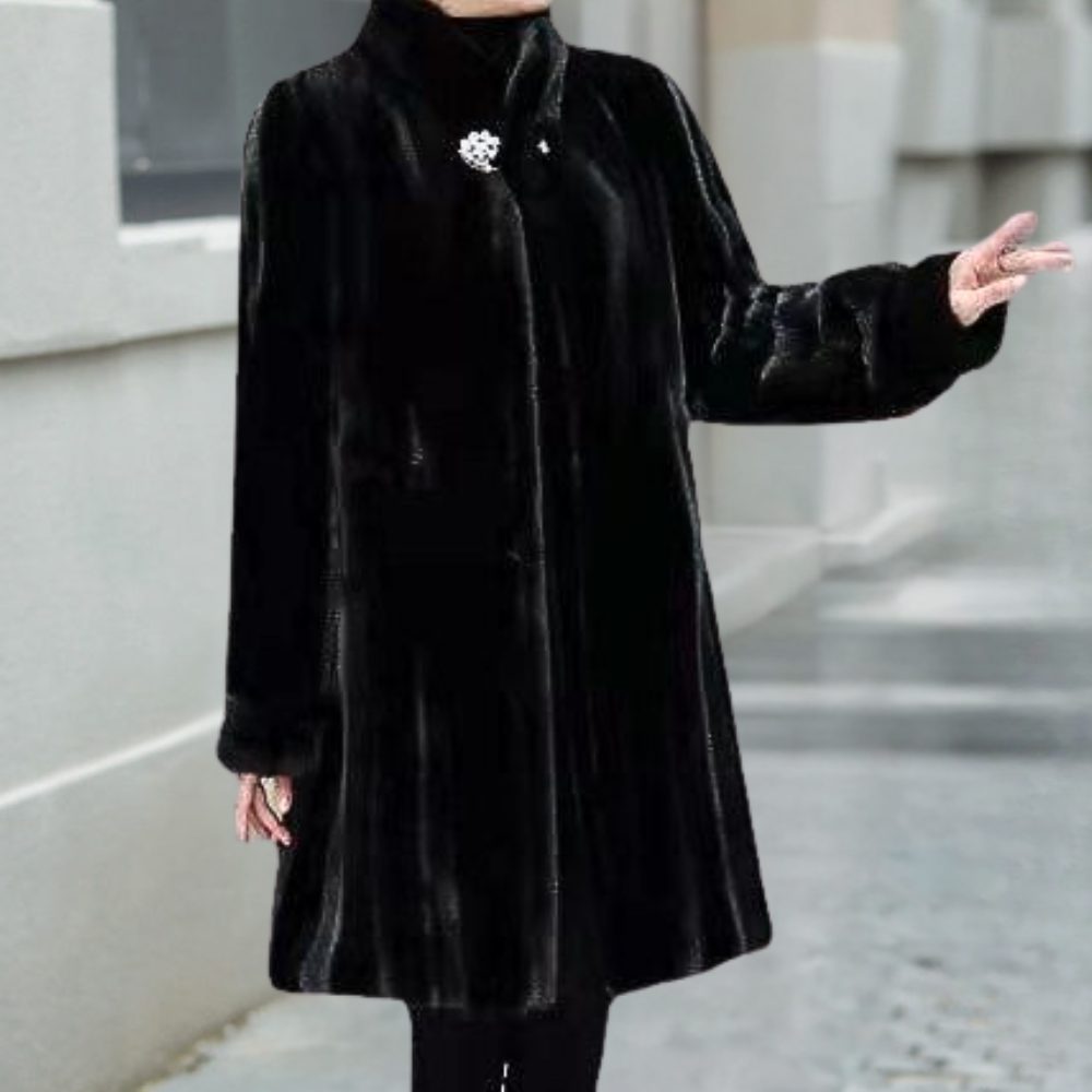 Marlou | Faux Fur Coat with Stand Collar for Women