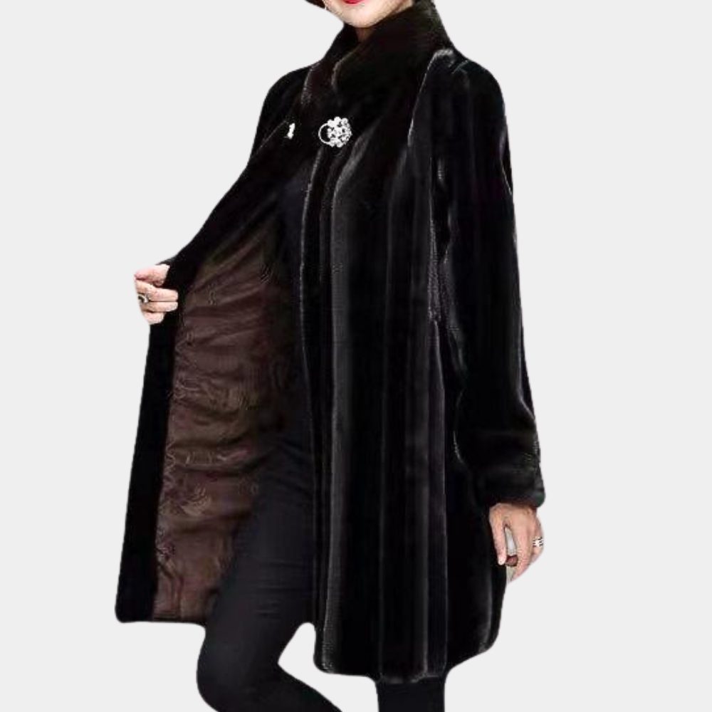 Marlou | Faux Fur Coat with Stand Collar for Women