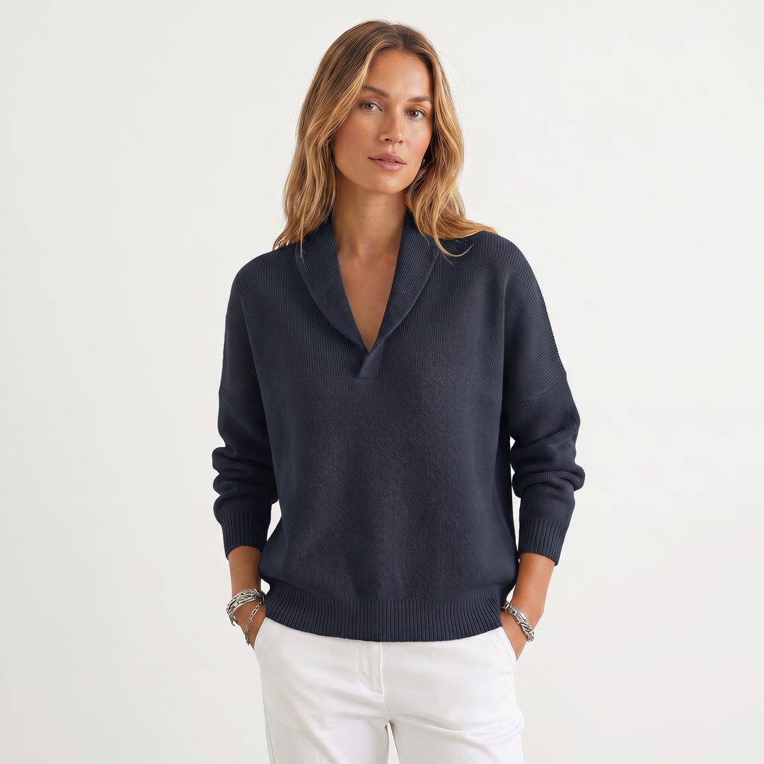 Maryam | Relaxed Knit Pullover with V-Neck for Women