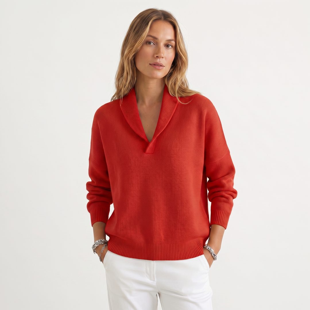 Maryam | Relaxed Knit Pullover with V-Neck for Women