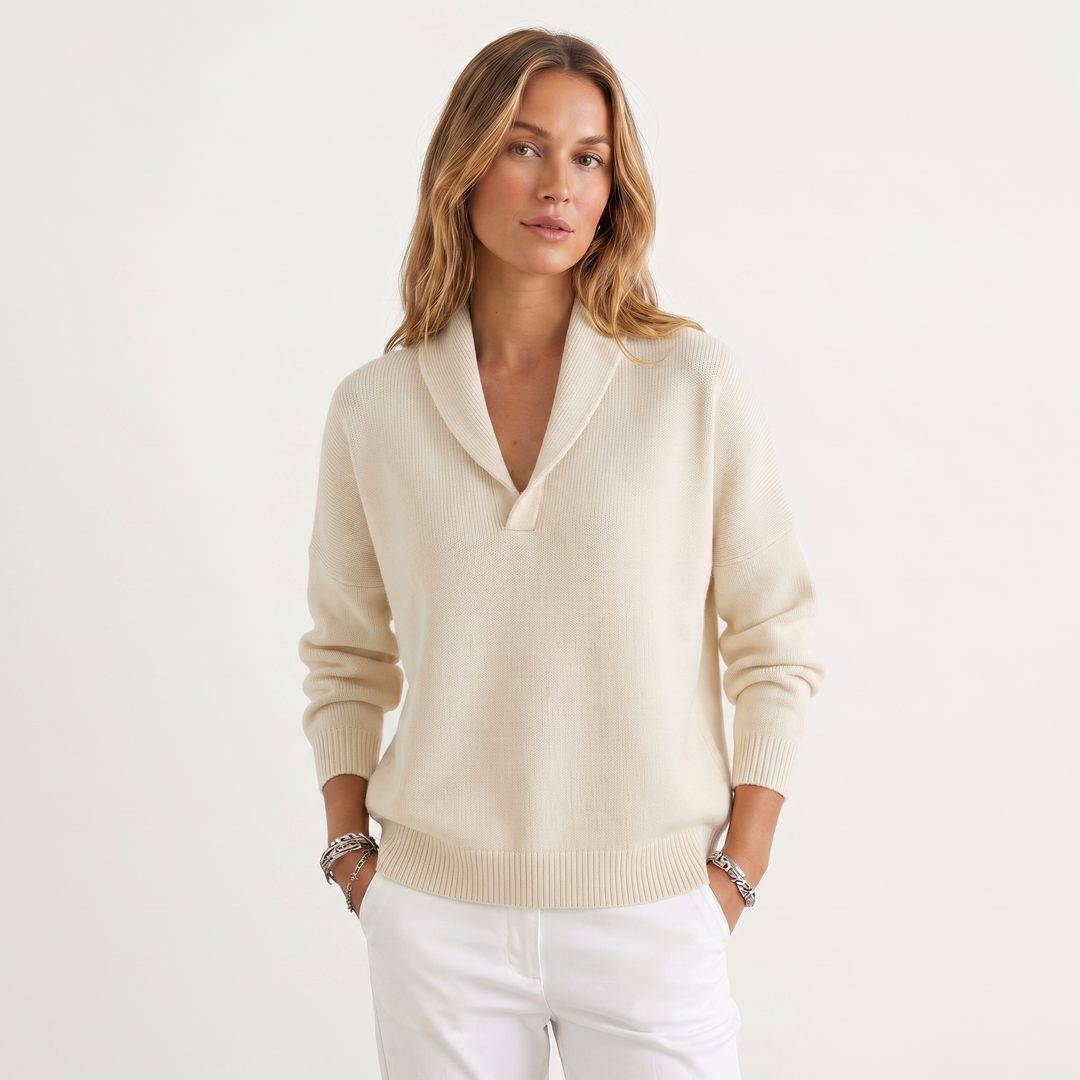 Maryam | Relaxed Knit Pullover with V-Neck for Women