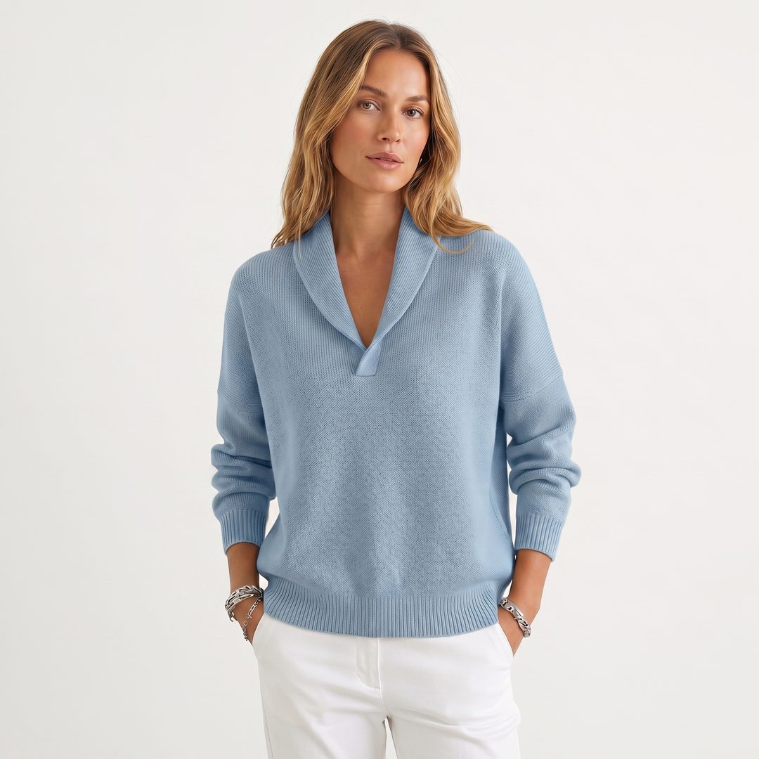 Maryam | Relaxed Knit Pullover with V-Neck for Women