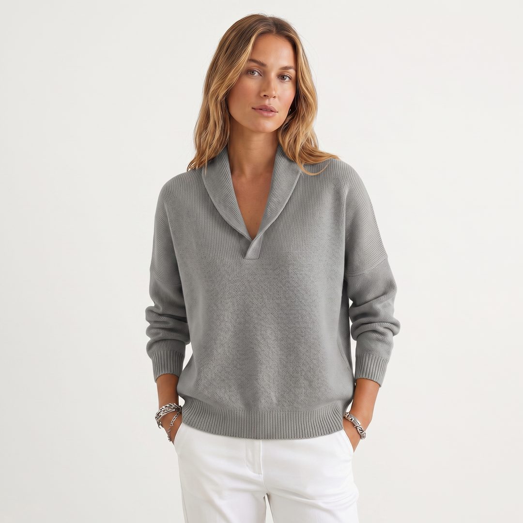 Maryam | Relaxed Knit Pullover with V-Neck for Women