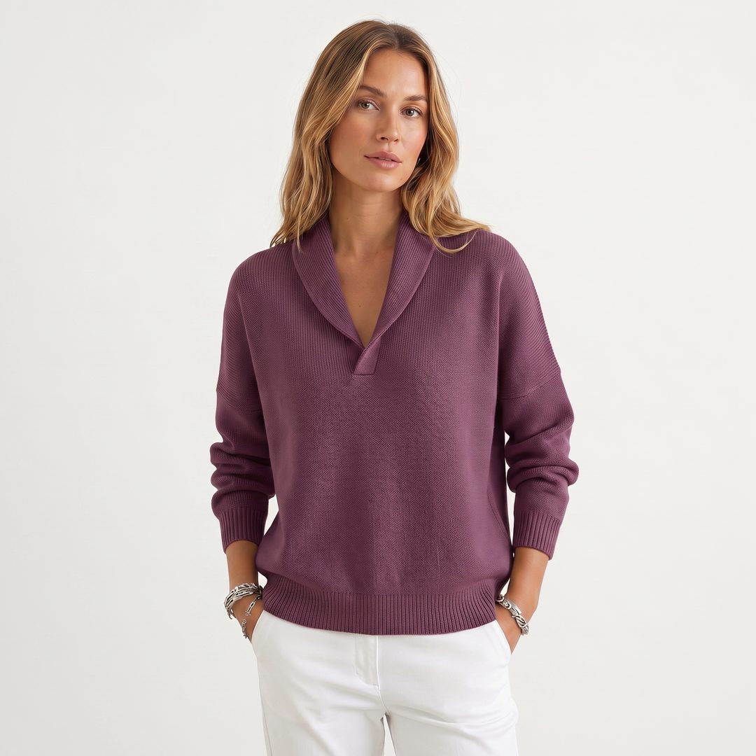 Maryam | Relaxed Knit Pullover with V-Neck for Women