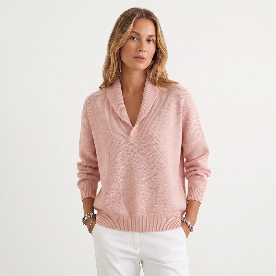 Maryam | Relaxed Knit Pullover with V-Neck for Women