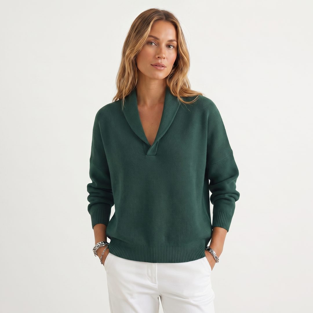 Maryam | Relaxed Knit Pullover with V-Neck for Women