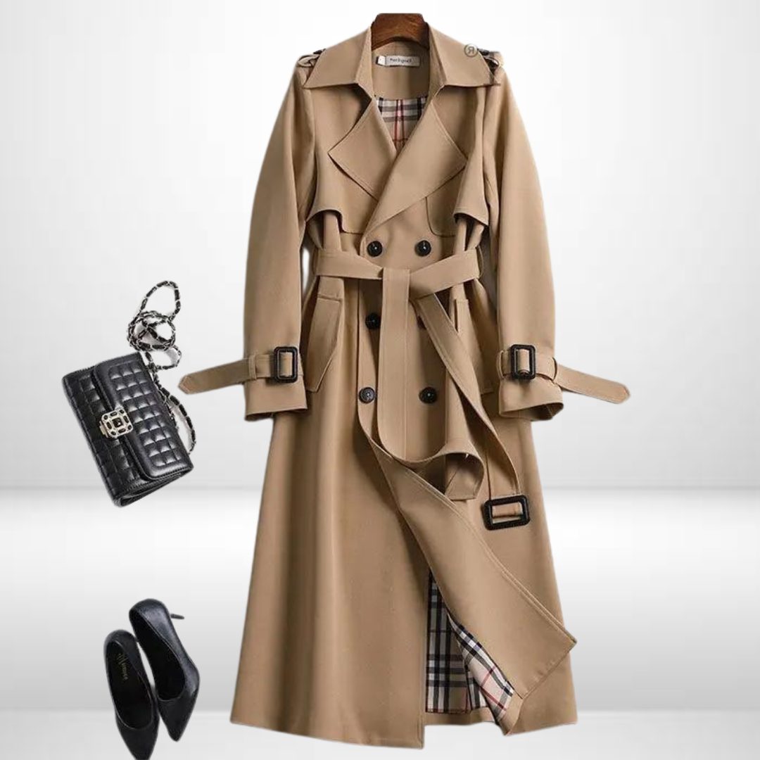 Mathilde | Double-Breasted Trench Coat with Belt for Women