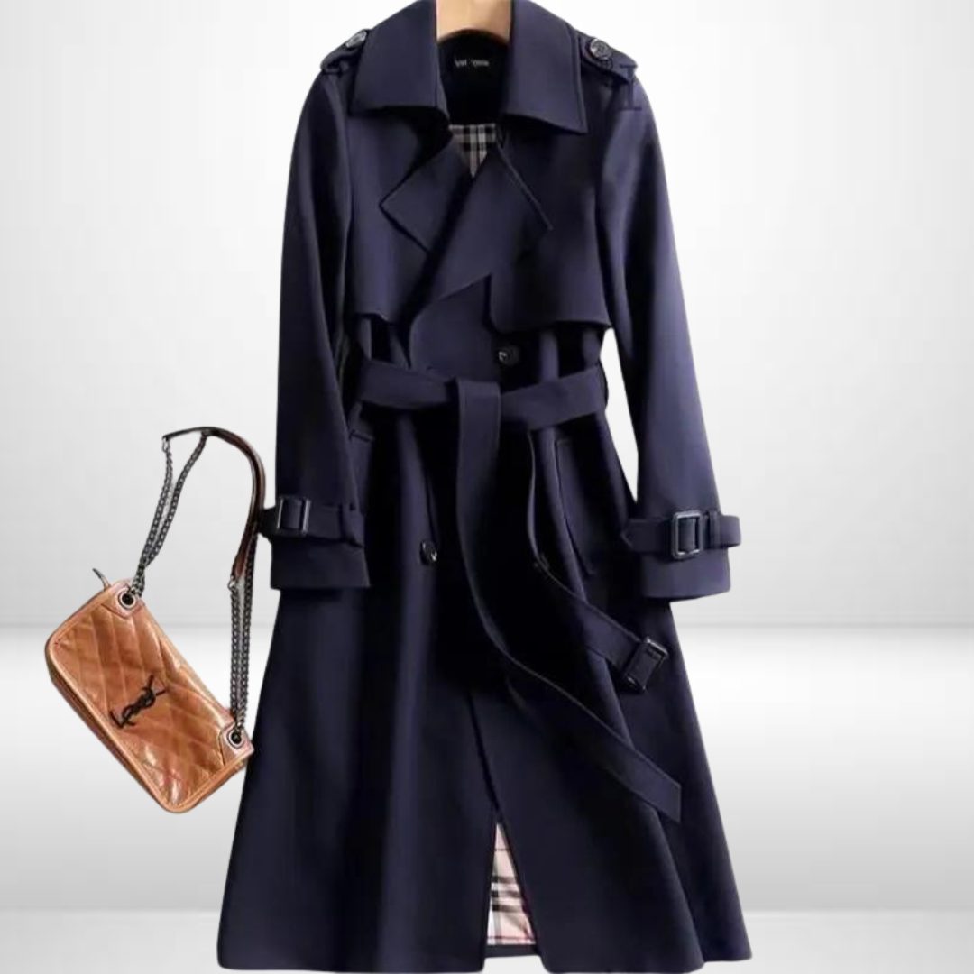 Mathilde | Double-Breasted Trench Coat with Belt for Women