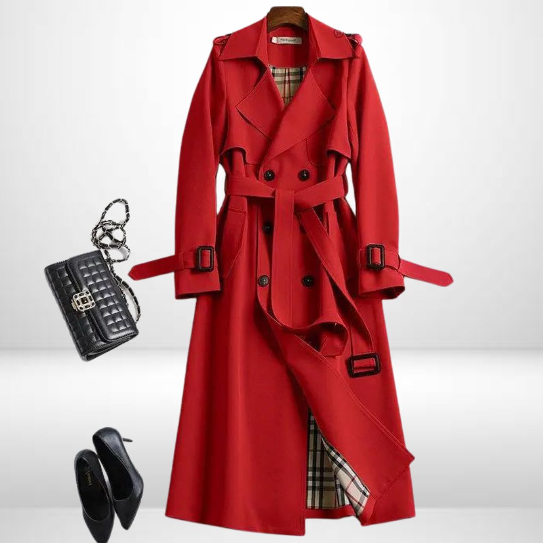 Mathilde | Double-Breasted Trench Coat with Belt for Women