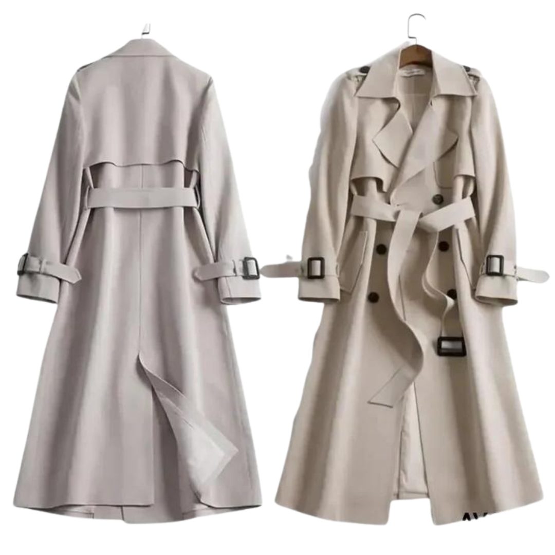 Mathilde | Double-Breasted Trench Coat with Belt for Women