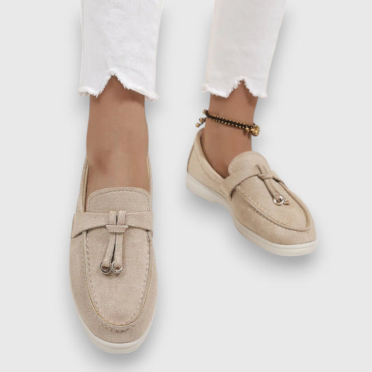 Pippa | Suede Tassel Slip-On Flat Moccasin Loafers