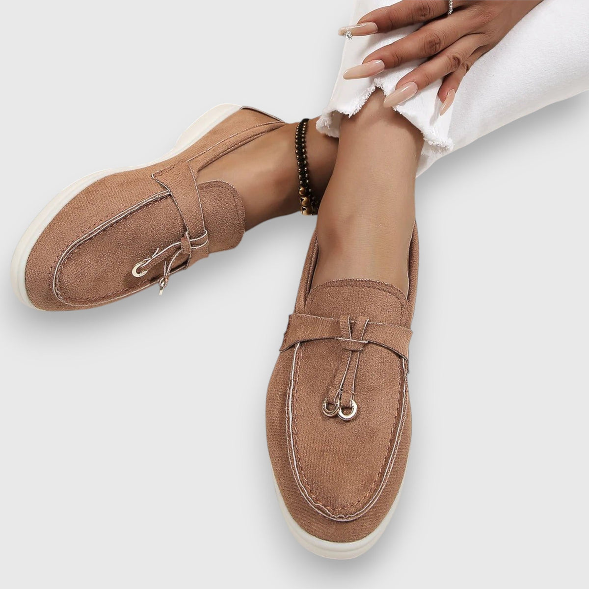 Pippa | Suede Tassel Slip-On Flat Moccasin Loafers