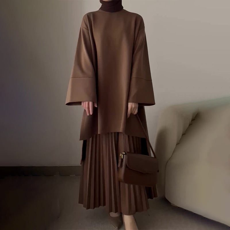 Nairobi | Oversized Pleated Midi Set with Bell Sleeves for Women