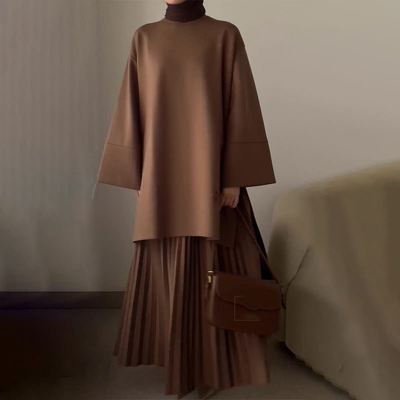 Nairobi | Oversized Pleated Midi Set with Bell Sleeves for Women