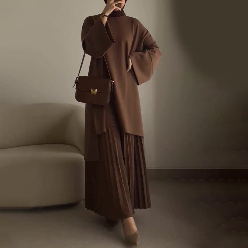 Nairobi | Oversized Pleated Midi Set with Bell Sleeves for Women