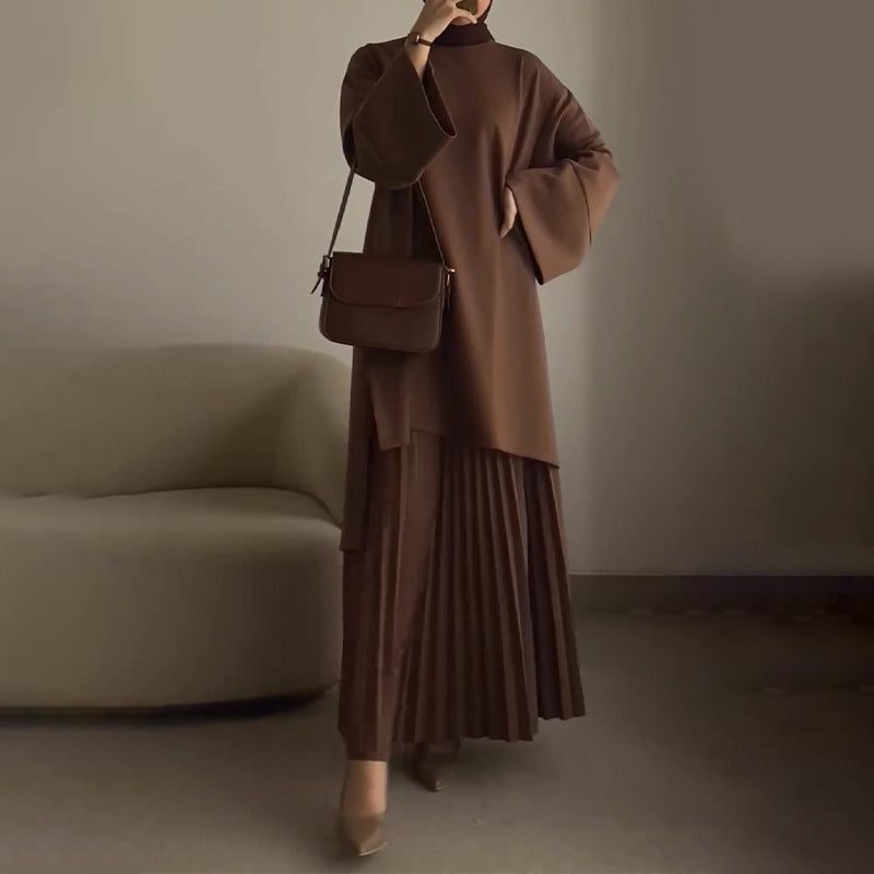 Nairobi | Oversized Pleated Midi Set with Bell Sleeves for Women