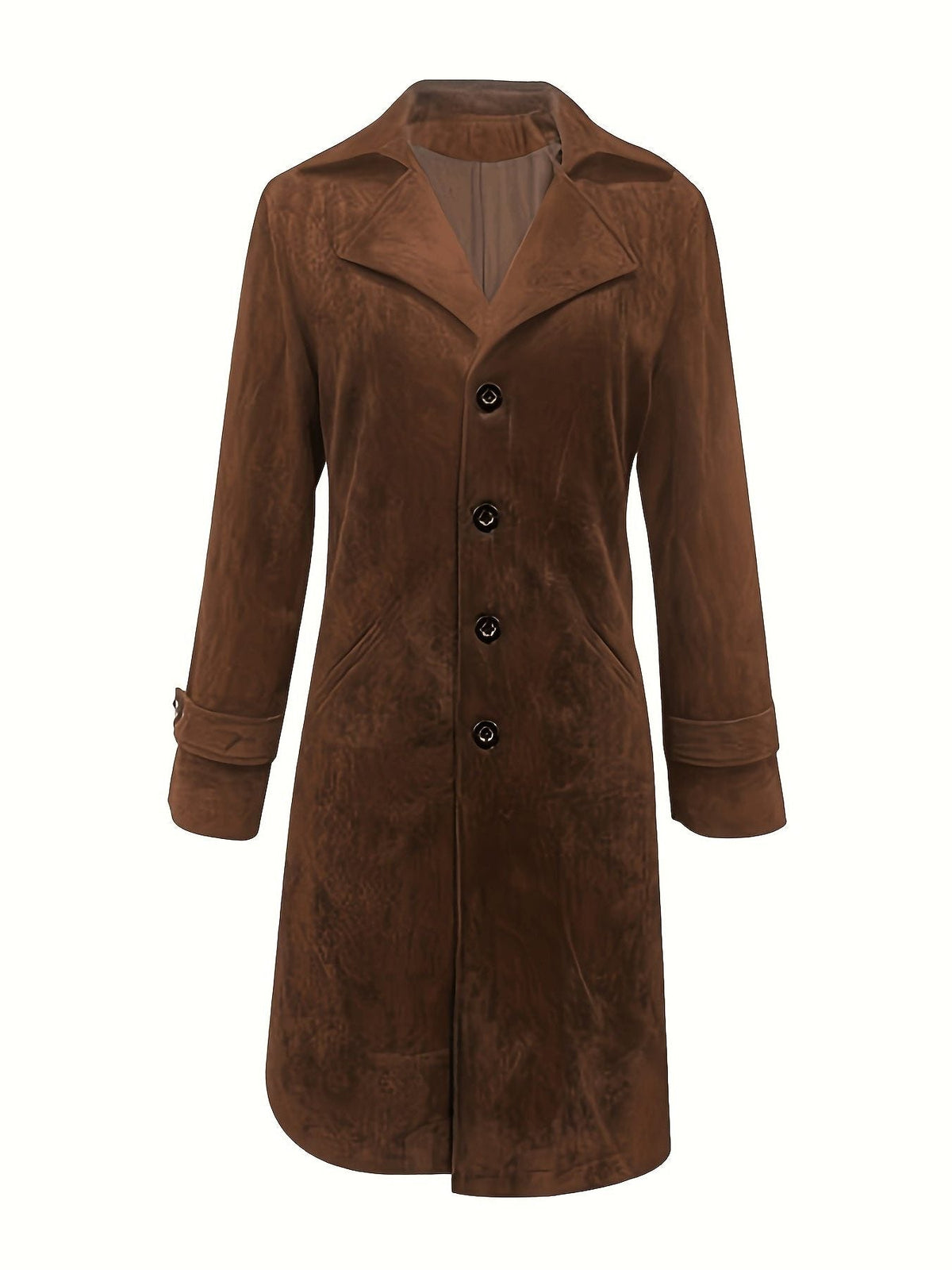 Naomi | Suede Longline Coat with Lapel for Women