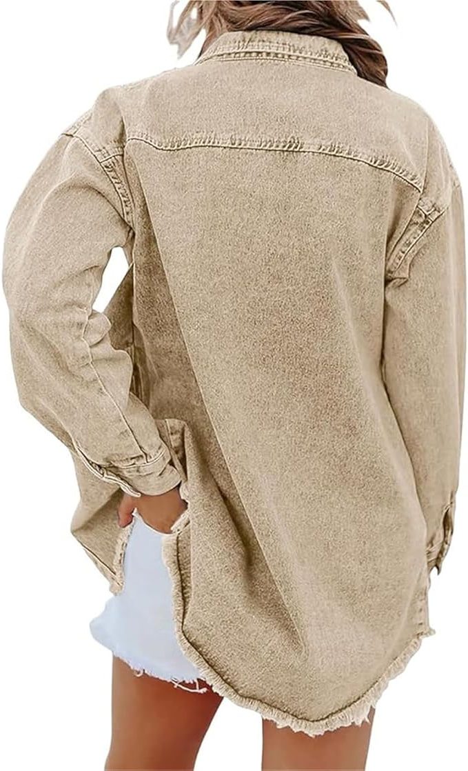 Natania | Oversized Denim Jacket with Button-Down for Women