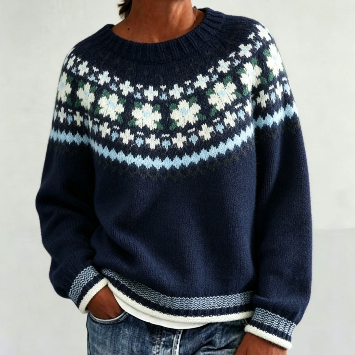 Olalla | Fair Isle Sweater with Crew Neck for Women