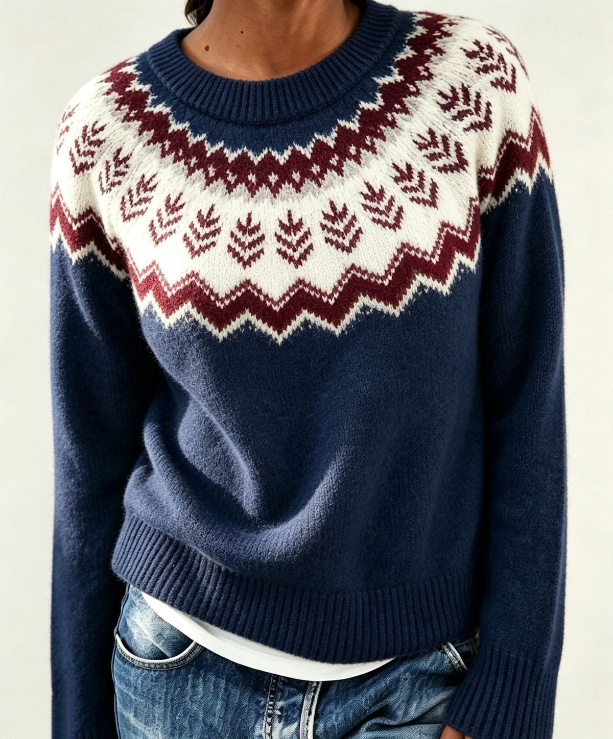 Olalla | Fair Isle Sweater with Crew Neck for Women