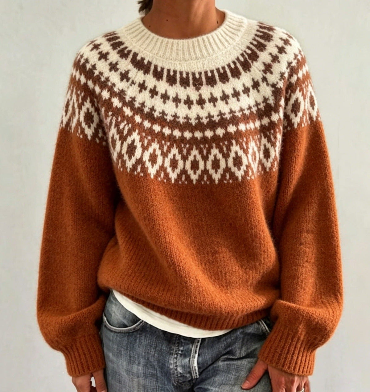 Olalla | Fair Isle Sweater with Crew Neck for Women