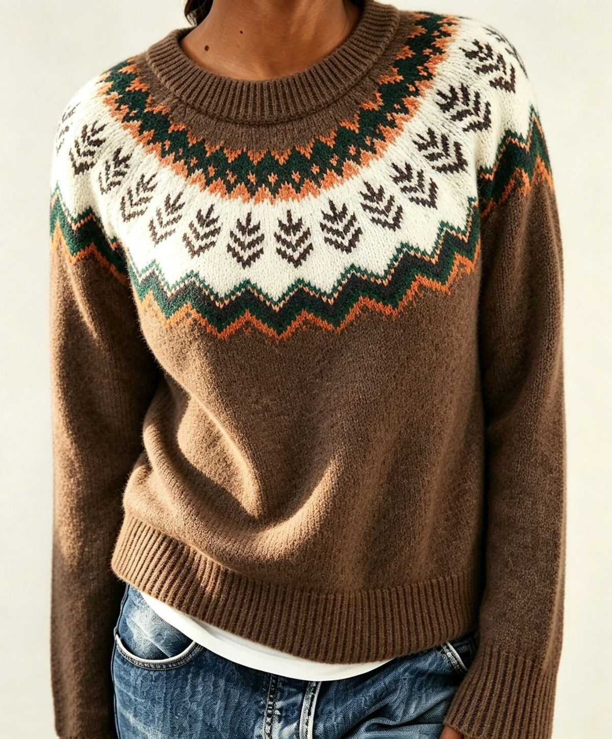 Olalla | Fair Isle Sweater with Crew Neck for Women