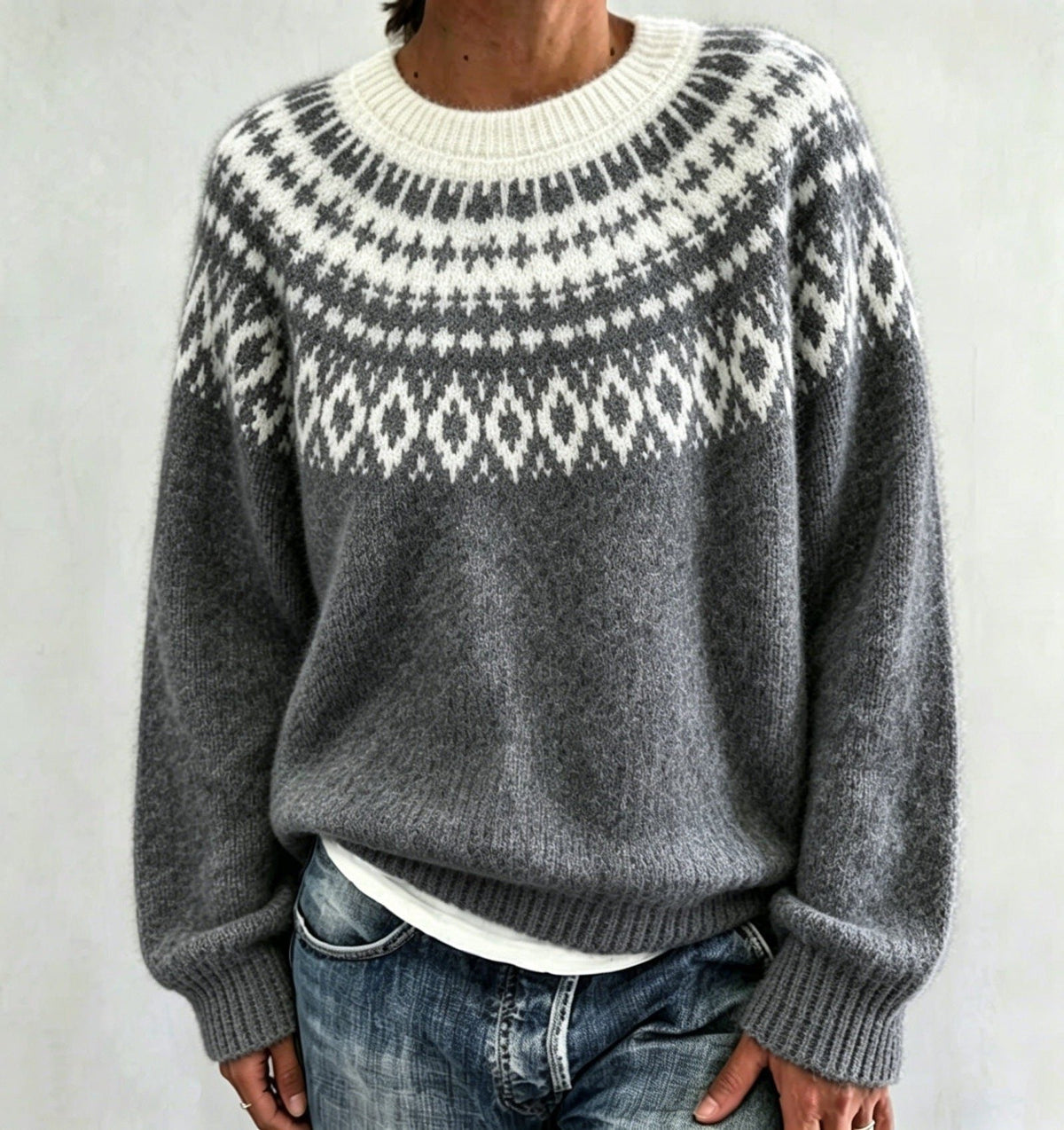 Olalla | Fair Isle Sweater with Crew Neck for Women