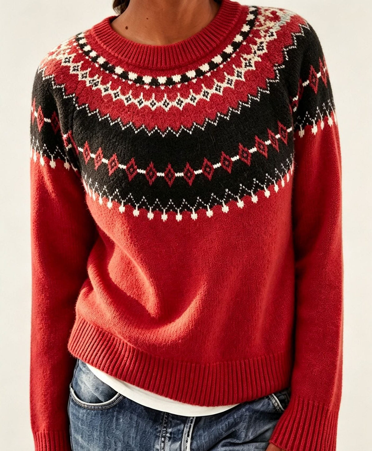 Olalla | Fair Isle Sweater with Crew Neck for Women