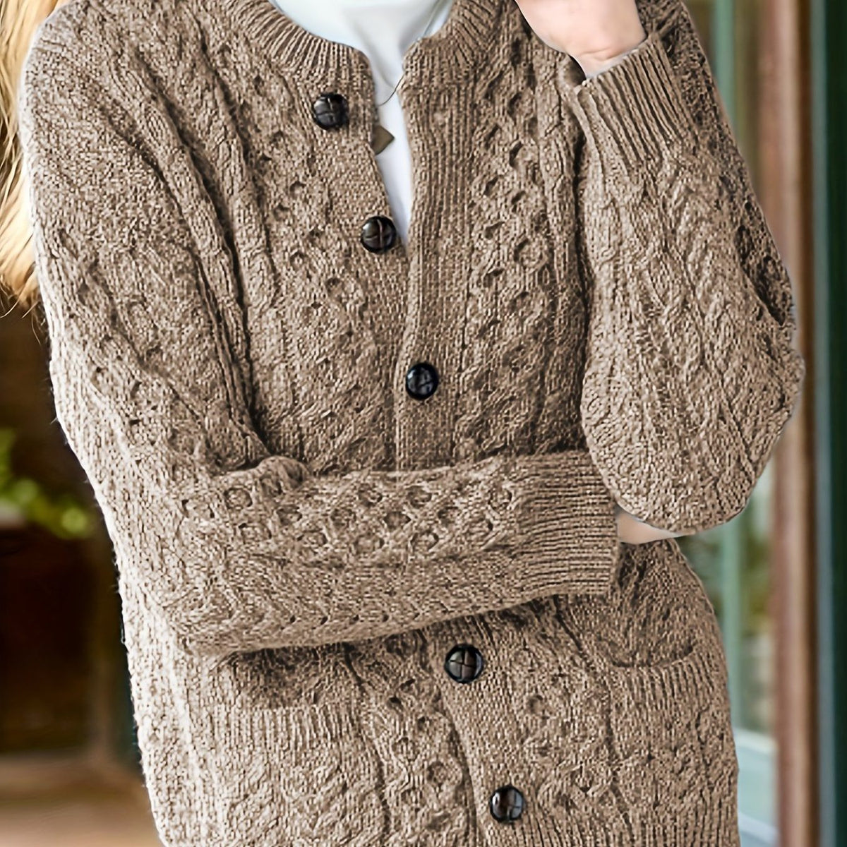 Oriana | Textured Cardigan with Button-Front for Women