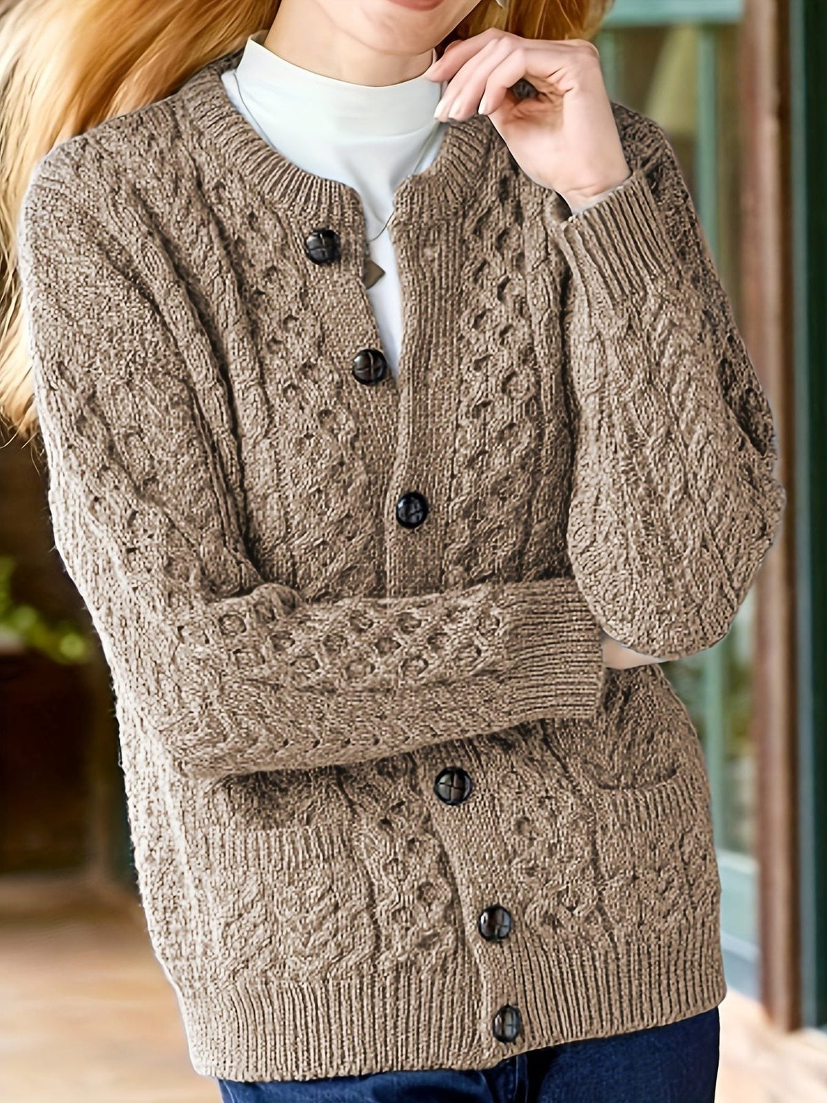 Oriana | Textured Cardigan with Button-Front for Women