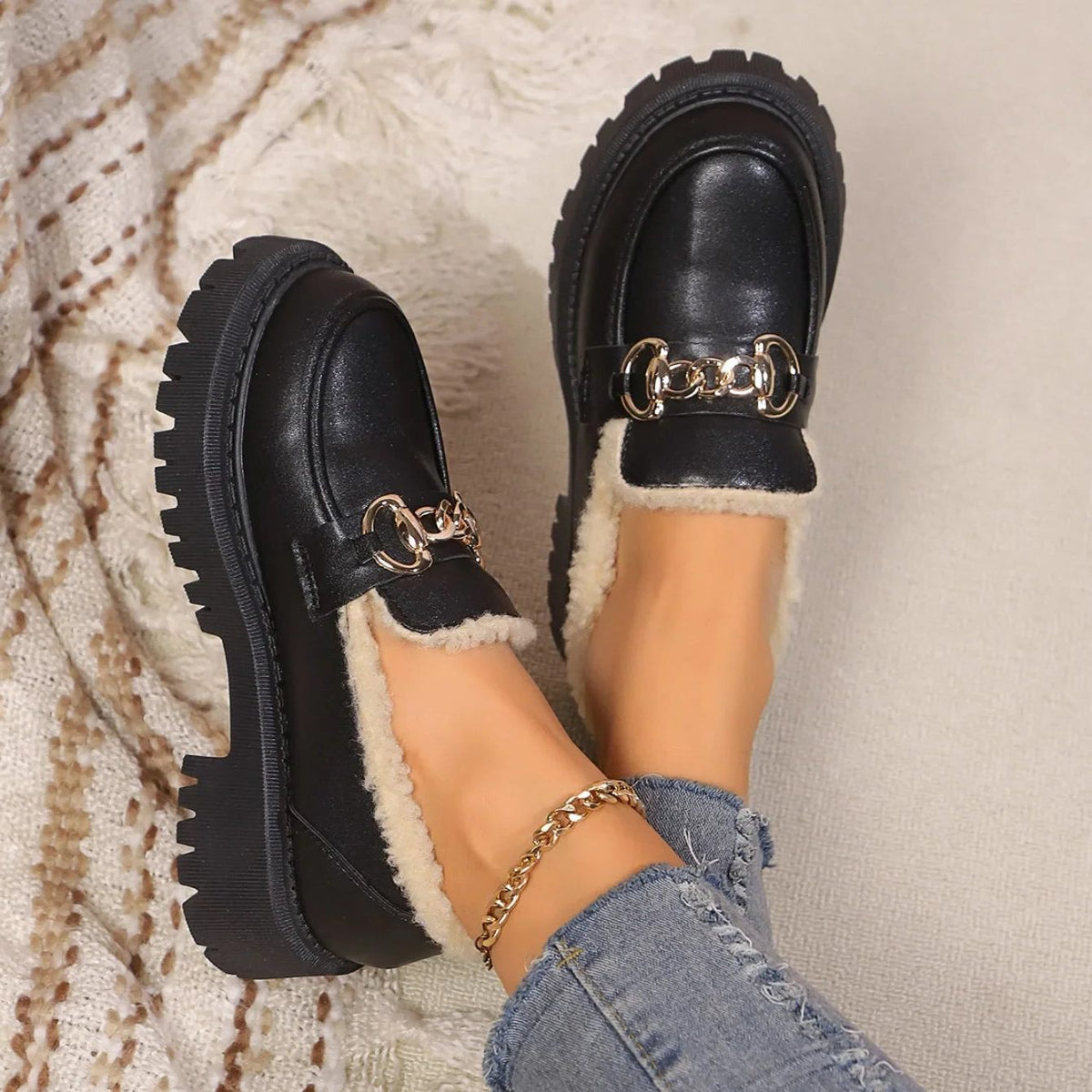 Paulien | Platform Loafers with Fleece Lining for Women
