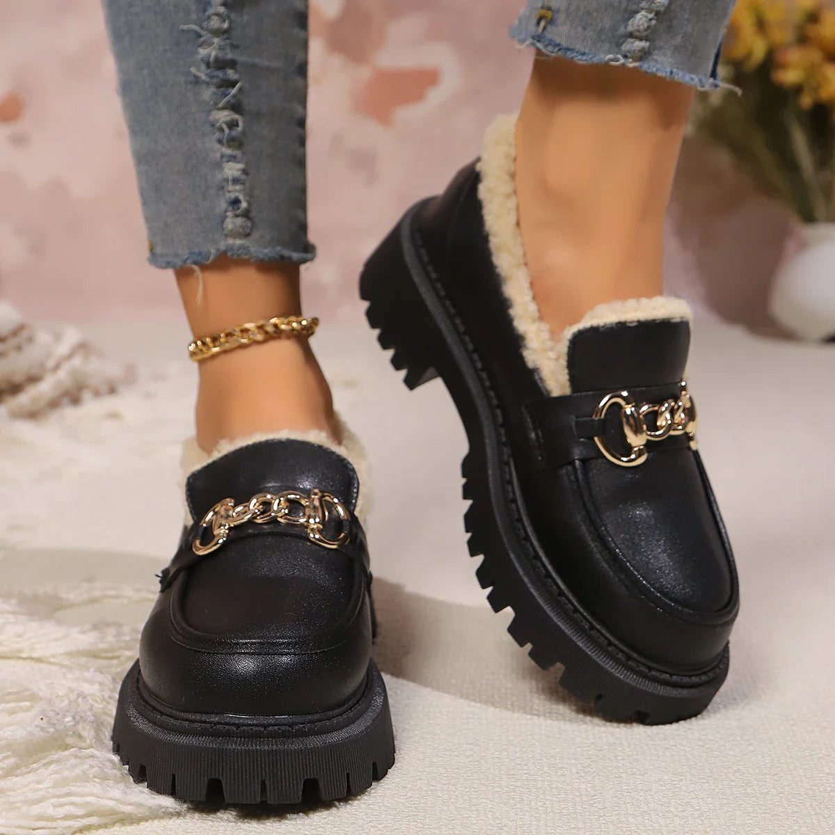 Paulien | Platform Loafers with Fleece Lining for Women