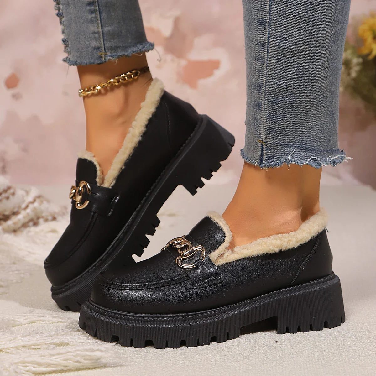 Paulien | Platform Loafers with Fleece Lining for Women