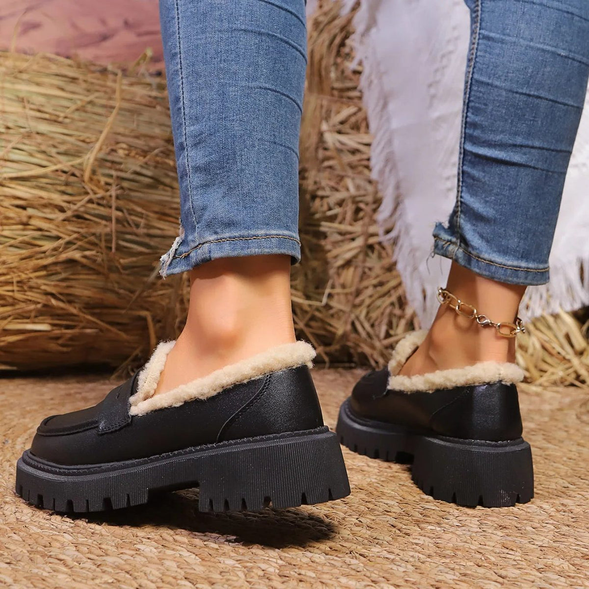 Paulien | Platform Loafers with Fleece Lining for Women