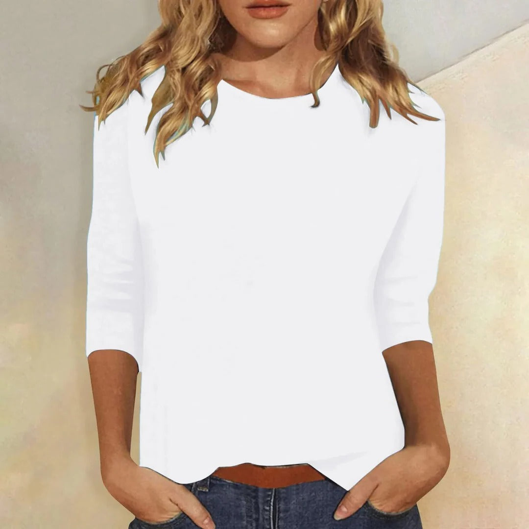 Ramona | Top with Crew Neck and Three-Quarter Sleeves for Women
