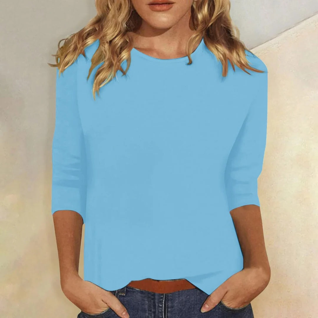 Ramona | Top with Crew Neck and Three-Quarter Sleeves for Women