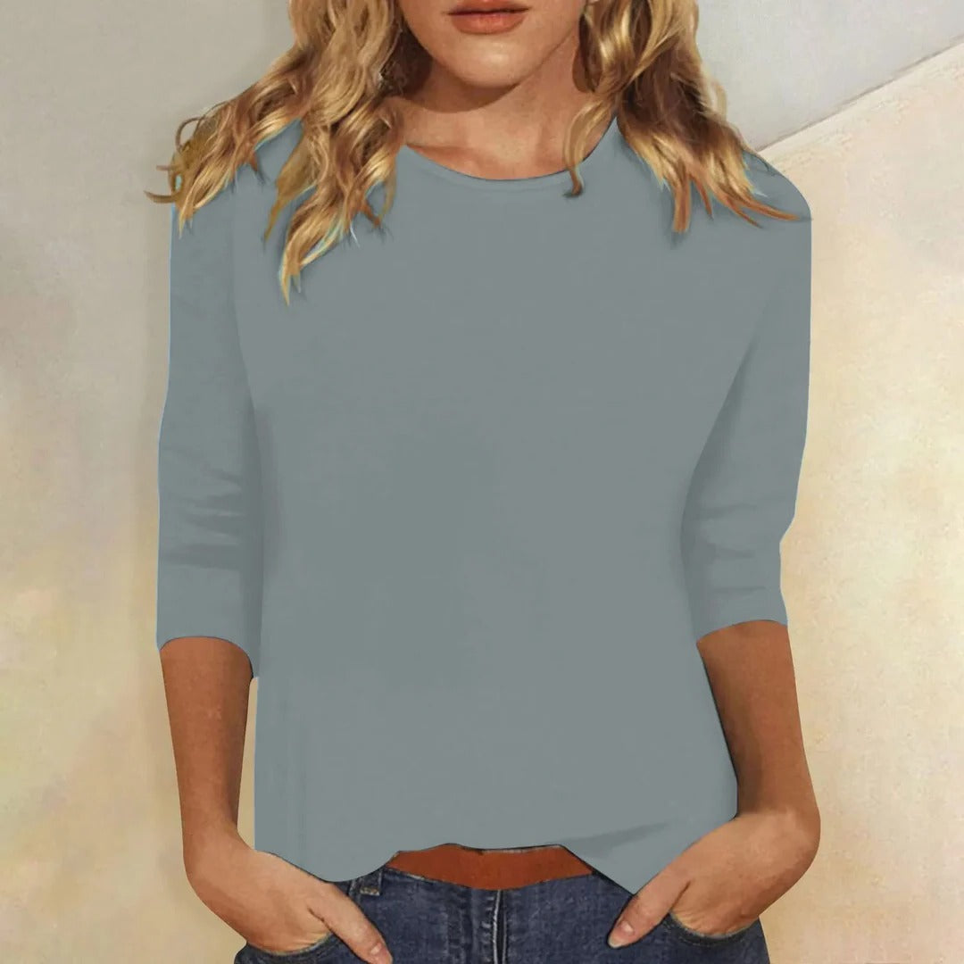 Ramona | Top with Crew Neck and Three-Quarter Sleeves for Women