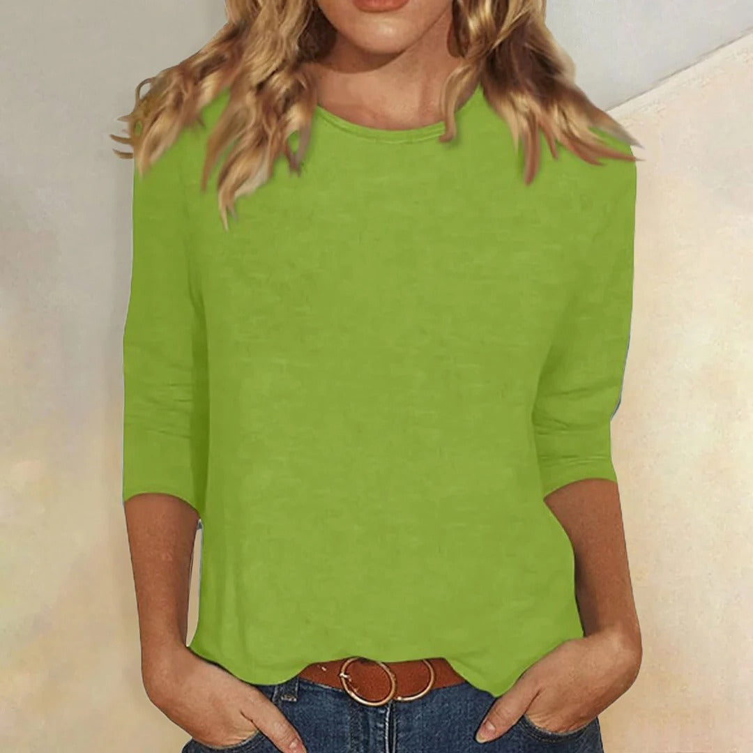 Ramona | Top with Crew Neck and Three-Quarter Sleeves for Women