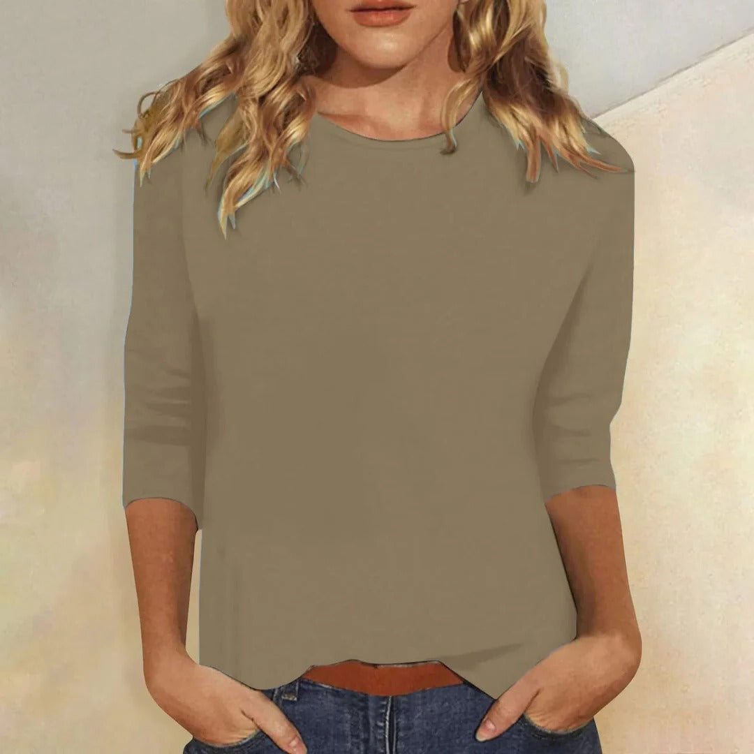 Ramona | Top with Crew Neck and Three-Quarter Sleeves for Women