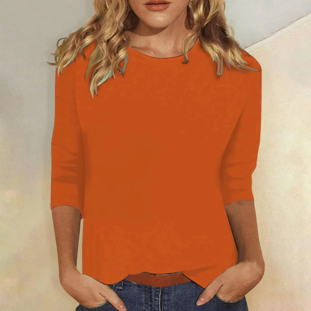 Ramona | Top with Crew Neck and Three-Quarter Sleeves for Women