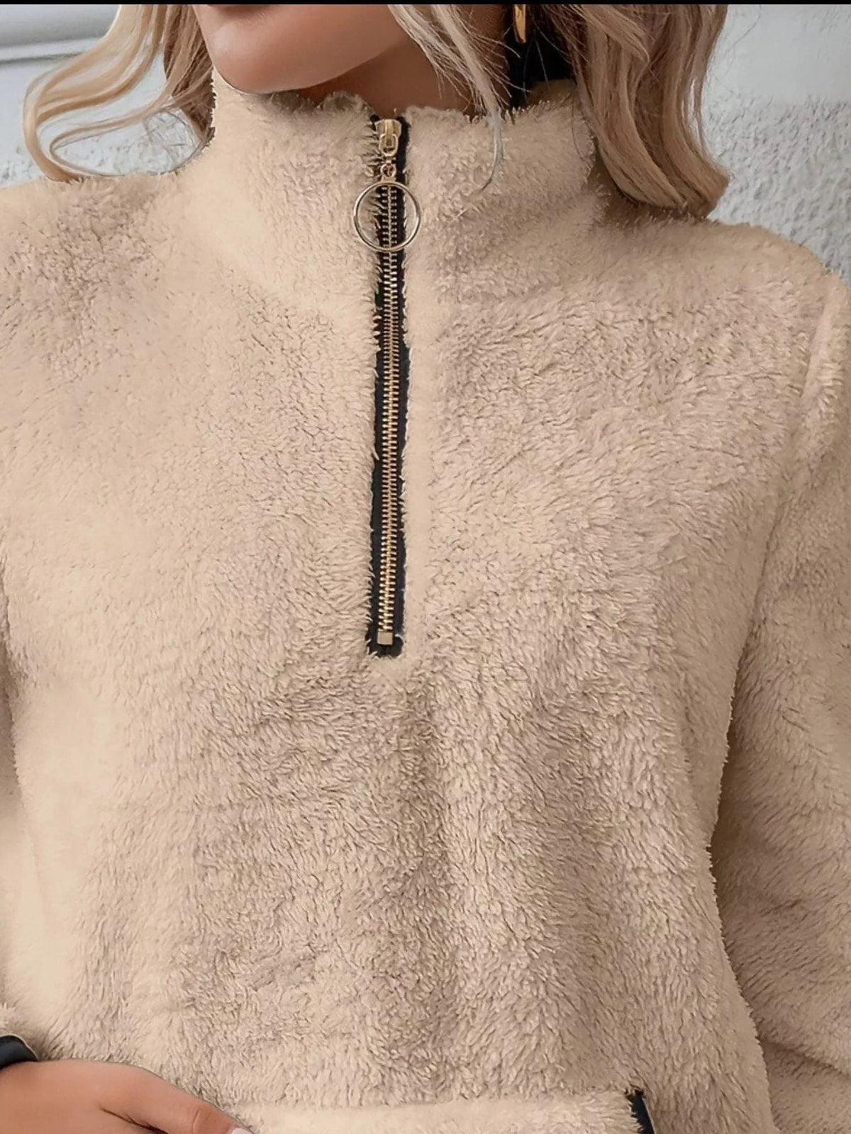 Renée | Fuzzy Half-Zip Pullover Sweater for Women