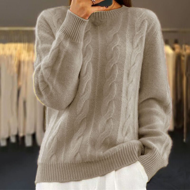 Rikki | Cable Knit Sweater with Crew Neck for Women