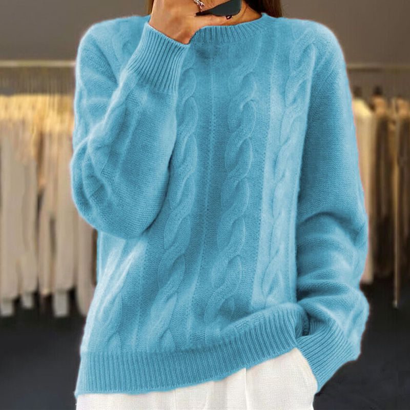 Rikki | Cable Knit Sweater with Crew Neck for Women
