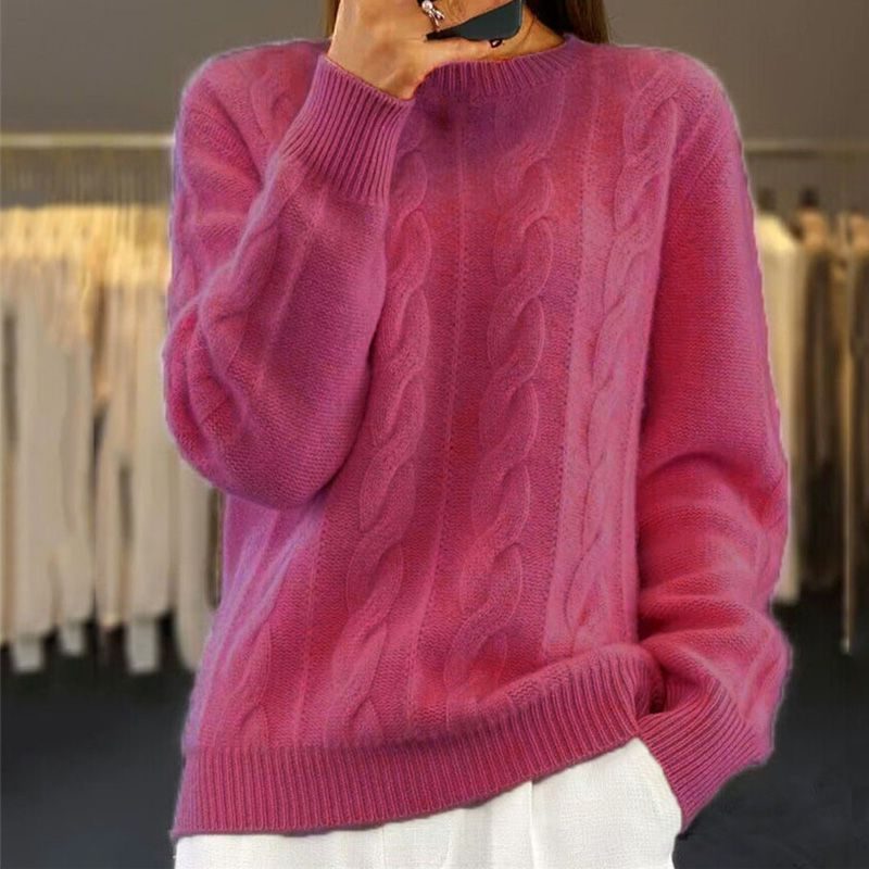 Rikki | Cable Knit Sweater with Crew Neck for Women