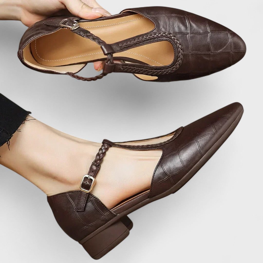 Sadia | Leather Mary Jane Loafers for Women